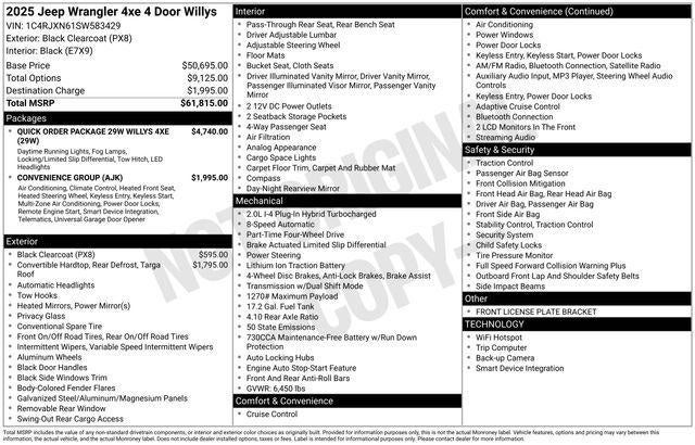 2025 Jeep Wrangler 4xe Willys