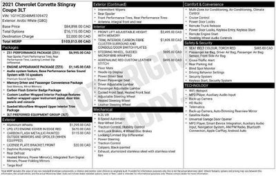 2021 Chevrolet Corvette Stingray 3LT