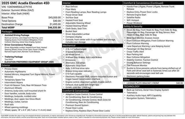 2025 GMC Acadia AWD Elevation
