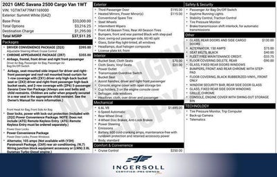 2021 GMC Savana Cargo 2500 Base