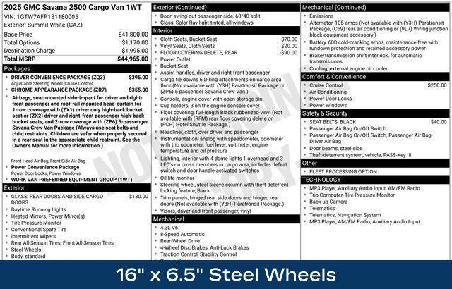 2025 GMC Savana Cargo Base
