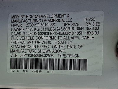 2025 Honda Ridgeline RTL