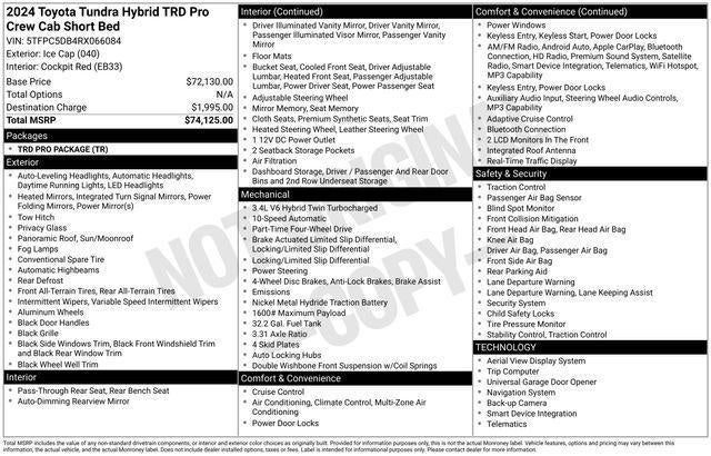 2024 Toyota Tundra 4WD TRD Pro Hybrid