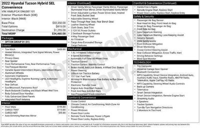 2022 Hyundai Tucson Hybrid SEL Convenience