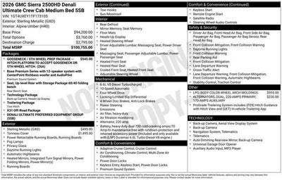 2026 GMC Sierra 2500 HD Denali Ultimate