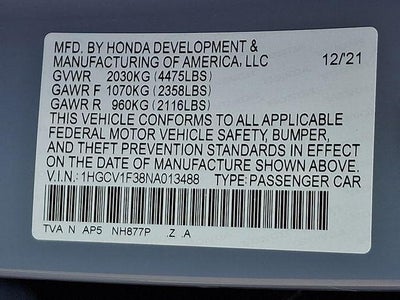 2022 Honda Accord Sedan Sport