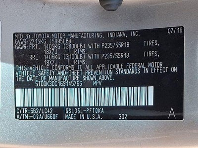 2016 Toyota Sienna Limited 7 Passenger