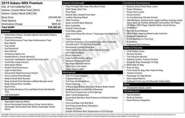 2019 Subaru WRX Premium