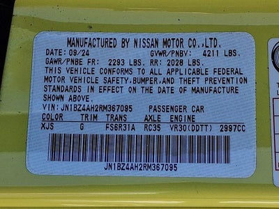 2024 Nissan Z Sport Manual