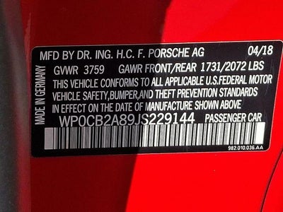 2018 Porsche 718 Boxster GTS