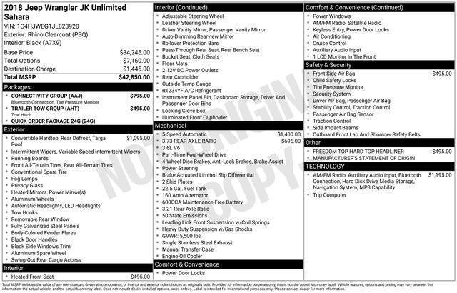 2018 Jeep Wrangler JK Unlimited Sahara 4x4