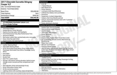 2017 Chevrolet Corvette Stingray 1LT