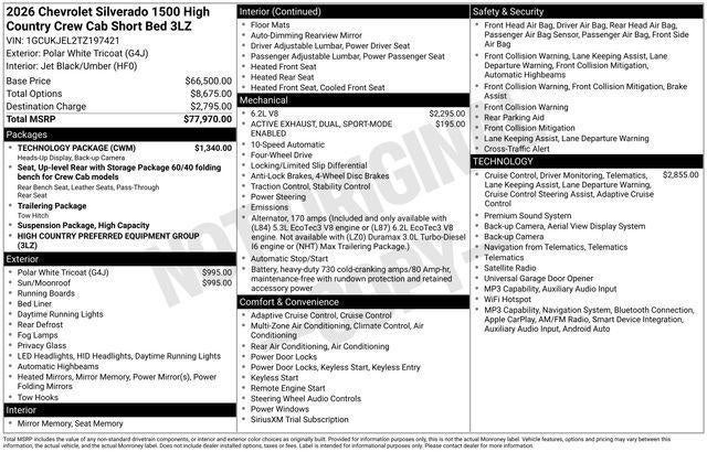 2026 Chevrolet Silverado 1500 High Country