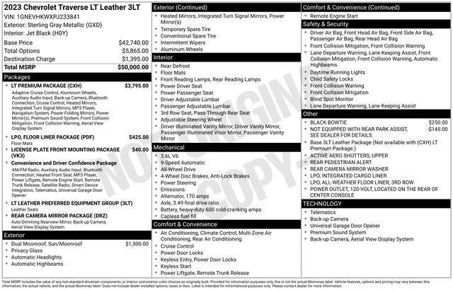 2023 Chevrolet Traverse LT Leather