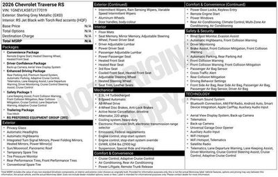 2026 Chevrolet Traverse RS