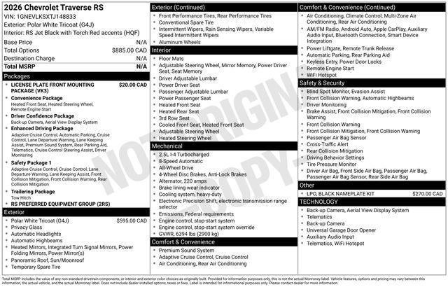 2026 Chevrolet Traverse RS