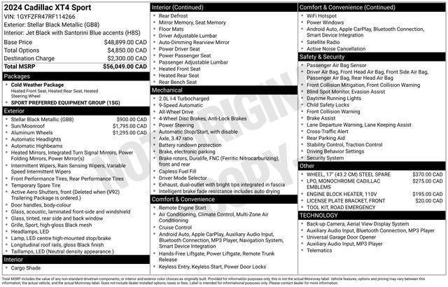 2024 Cadillac XT4 Sport