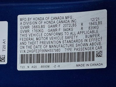 2022 Honda Civic Sedan Sport