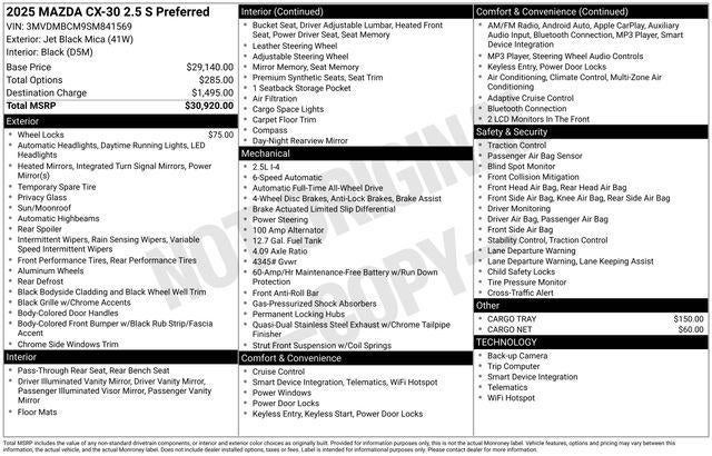 2025 Mazda Mazda CX-30 2.5 S Preferred Package