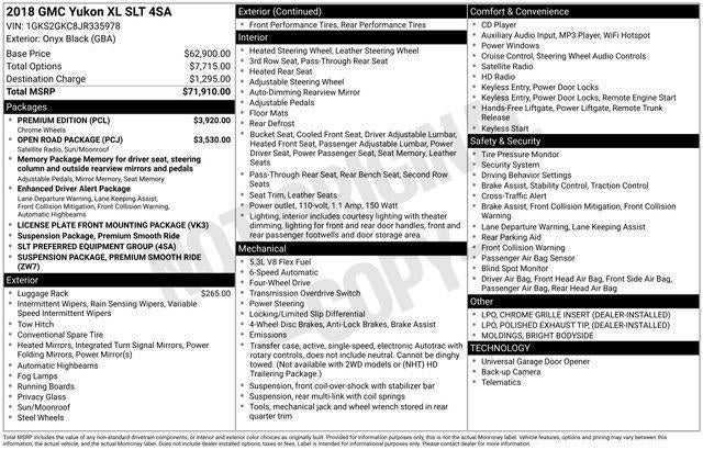 2018 GMC Yukon XL SLT