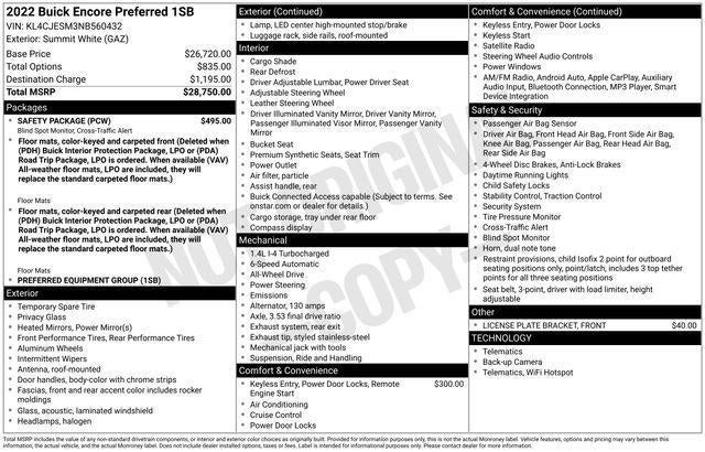 2022 Buick Encore Preferred