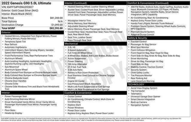 2022 Genesis G90 5.0 Ultimate AWD