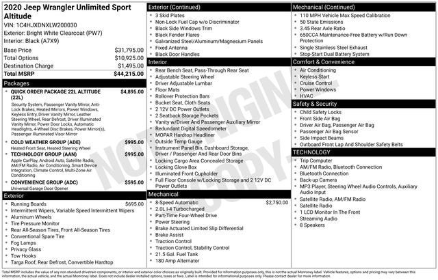 2020 Jeep Wrangler Unlimited Sport Altitude 4x4