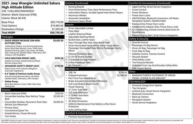 2021 Jeep Wrangler Unlimited High Altitude 4x4