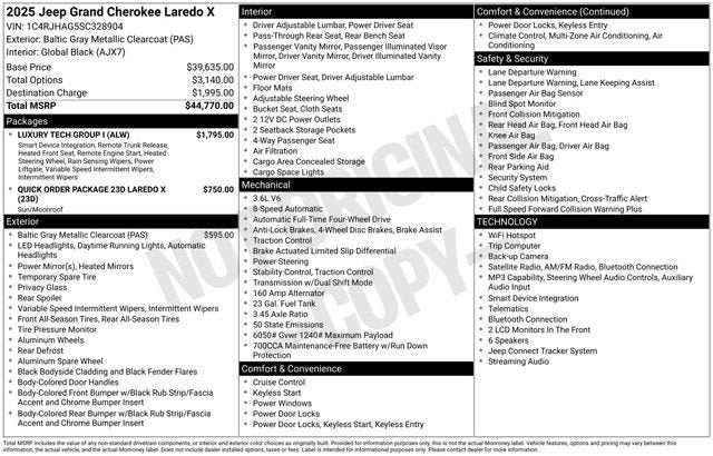 2025 Jeep Grand Cherokee Laredo X 4x4
