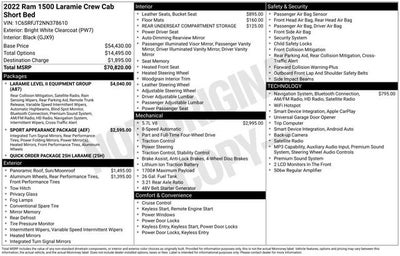 2022 RAM 1500 Laramie Crew Cab 4x4 5'7" Box