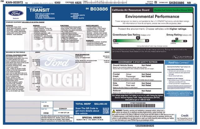 2025 Ford Transit Cargo Van T-250 130" Low Rf 9070 GVWR RWD
