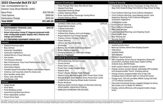 2023 Chevrolet Bolt EV 2LT