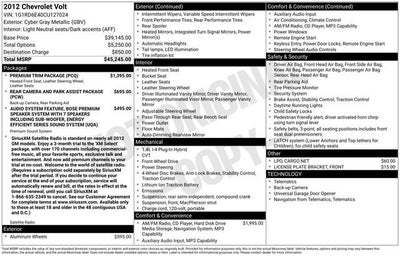 2012 Chevrolet Volt 5dr HB