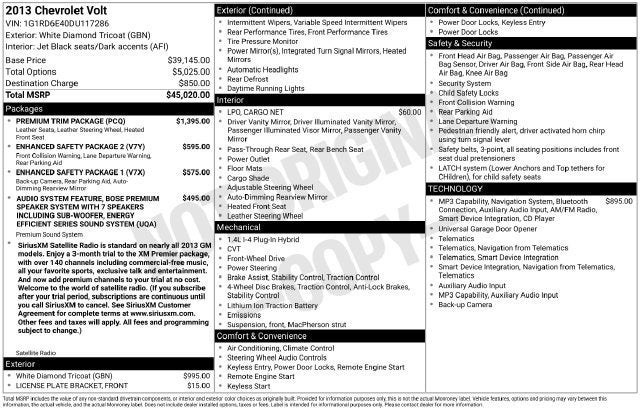 2013 Chevrolet Volt 5dr HB