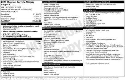 2023 Chevrolet Corvette Stingray 2LT