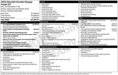 2023 Chevrolet Corvette Stingray 2LT