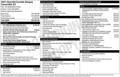 2021 Chevrolet Corvette Stingray 2LT