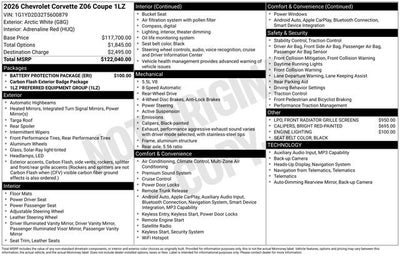 2026 Chevrolet Corvette Z06 1LZ