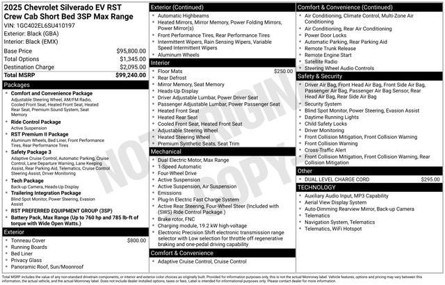 2025 Chevrolet Silverado EV RST - Max Range