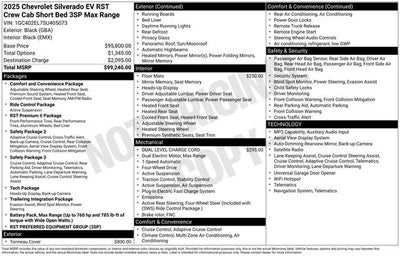 2025 Chevrolet Silverado EV RST - Max Range