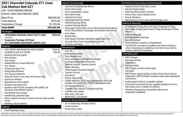 2021 Chevrolet Colorado 4WD Z71