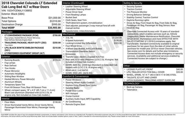 2018 Chevrolet Colorado 4WD LT
