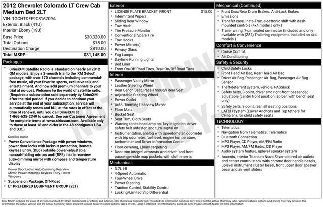 2012 Chevrolet Colorado LT w/2LT