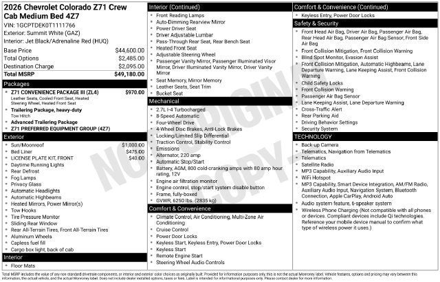 2026 Chevrolet Colorado Z71