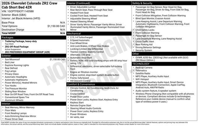 2026 Chevrolet Colorado ZR2