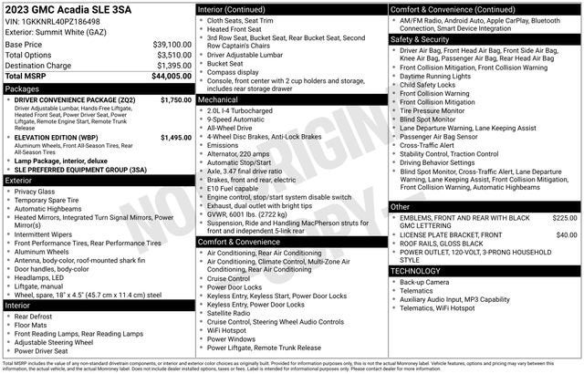 2023 GMC Acadia SLE