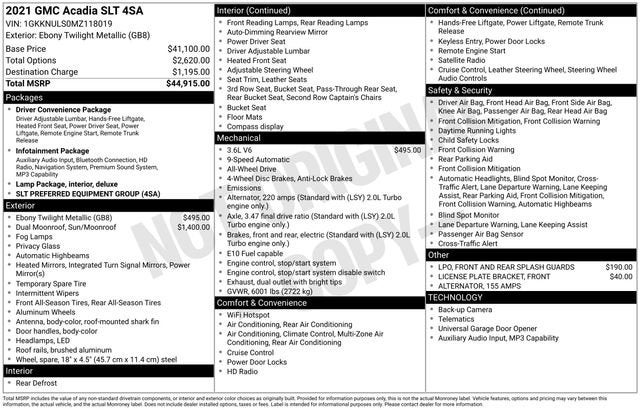 2021 GMC Acadia SLT