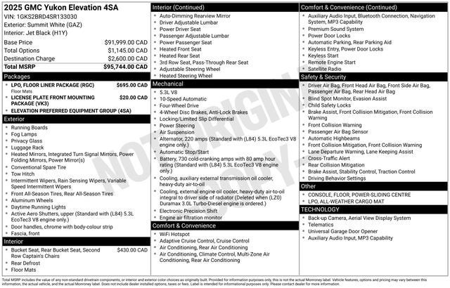 2025 GMC Yukon Elevation