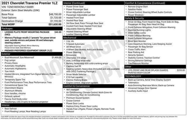 2021 Chevrolet Traverse Premier
