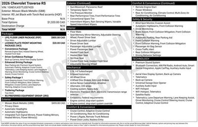 2026 Chevrolet Traverse RS
